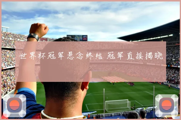 世界杯冠军悬念终结 冠军直接揭晓